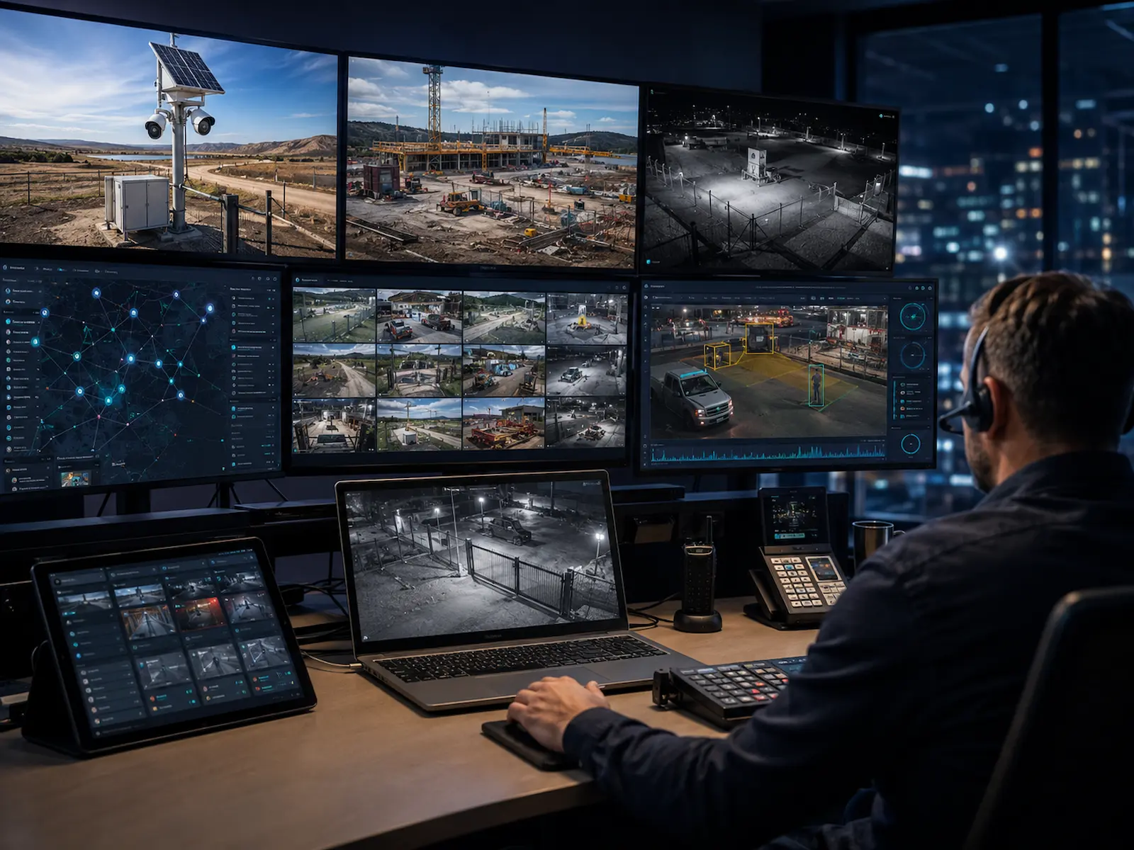 Security monitoring video verification solar surveillance and AI machine vision workflows