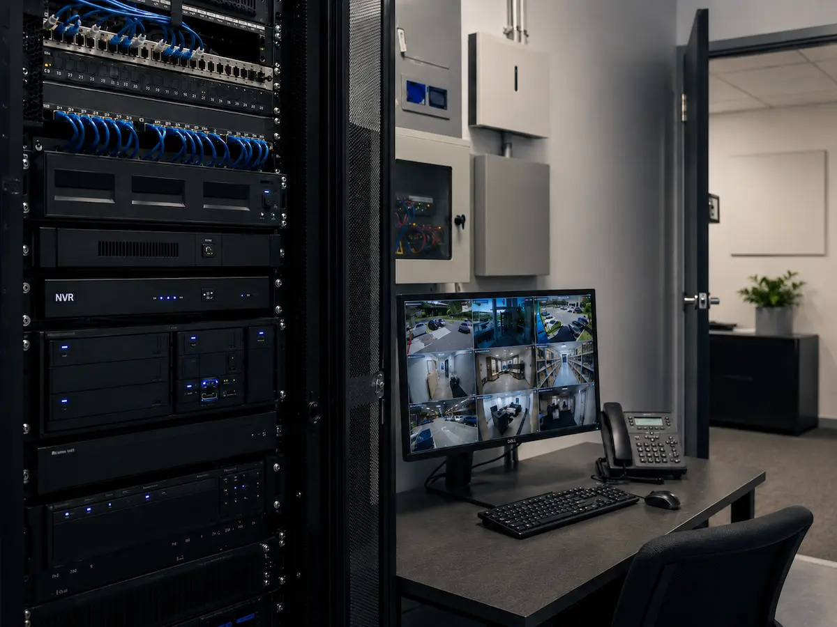 Indoor CCTV server and video management system with multiple camera views