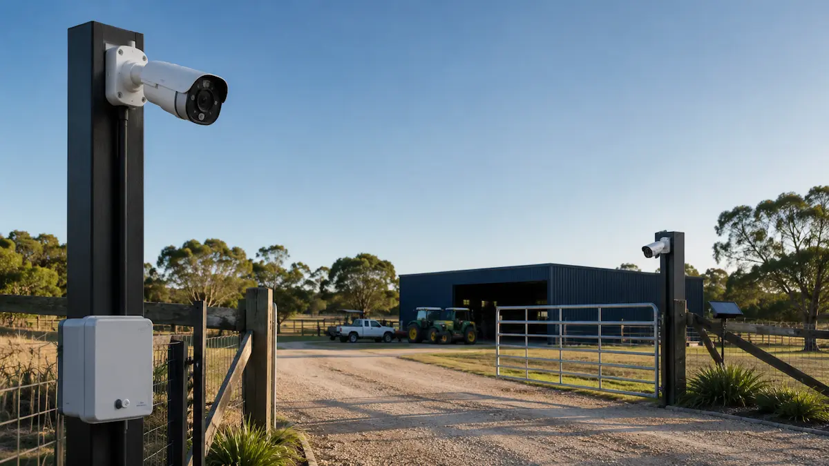 Outdoor CCTV system for yards, farms or remote site security