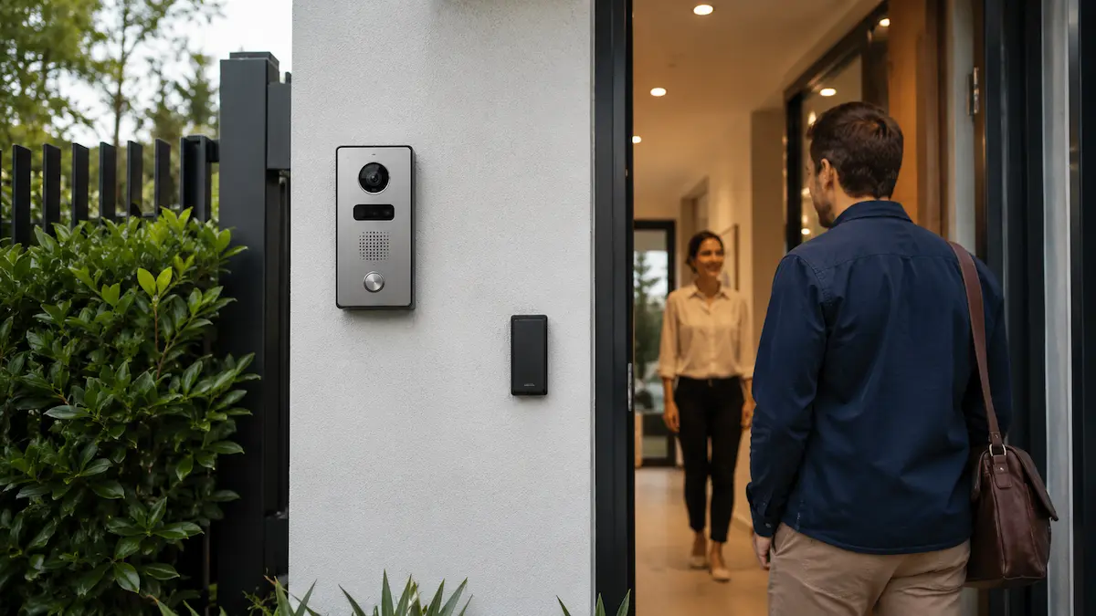 Video intercom system for a home or small business entrance