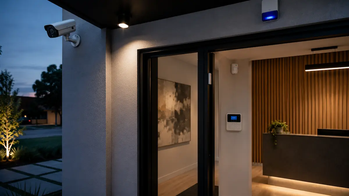 Monitored security system for a home or small business