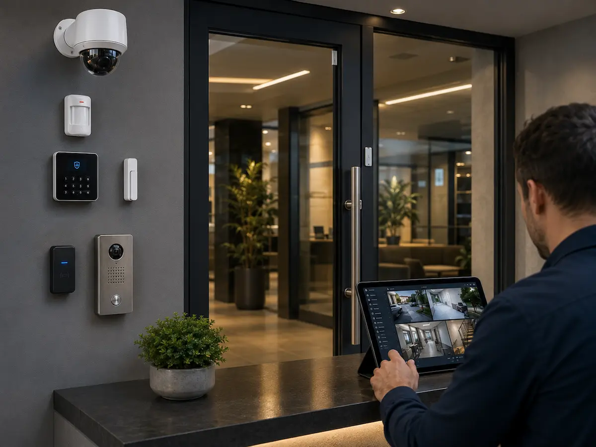 Core security services including CCTV alarms access control and intercom systems for homes and businesses