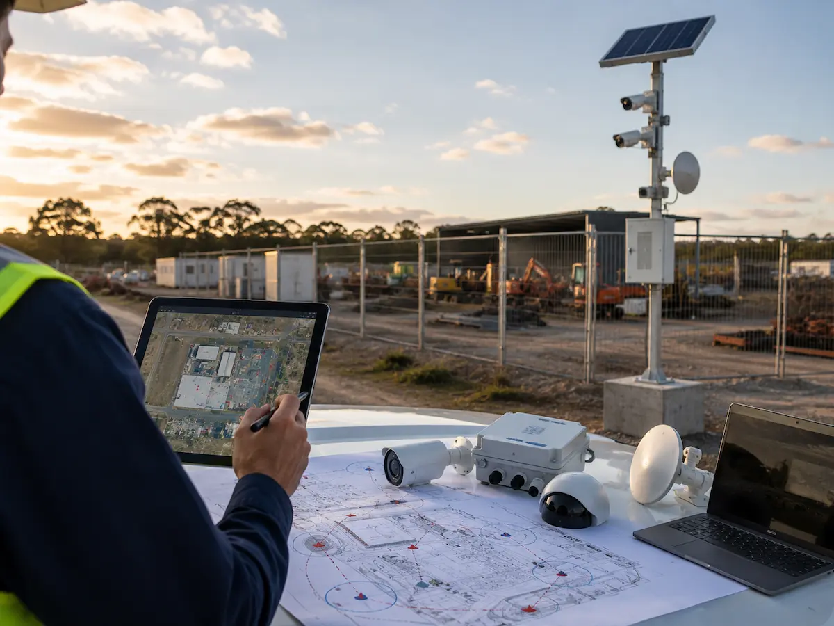 Solar powered CCTV site assessment and off-grid surveillance planning