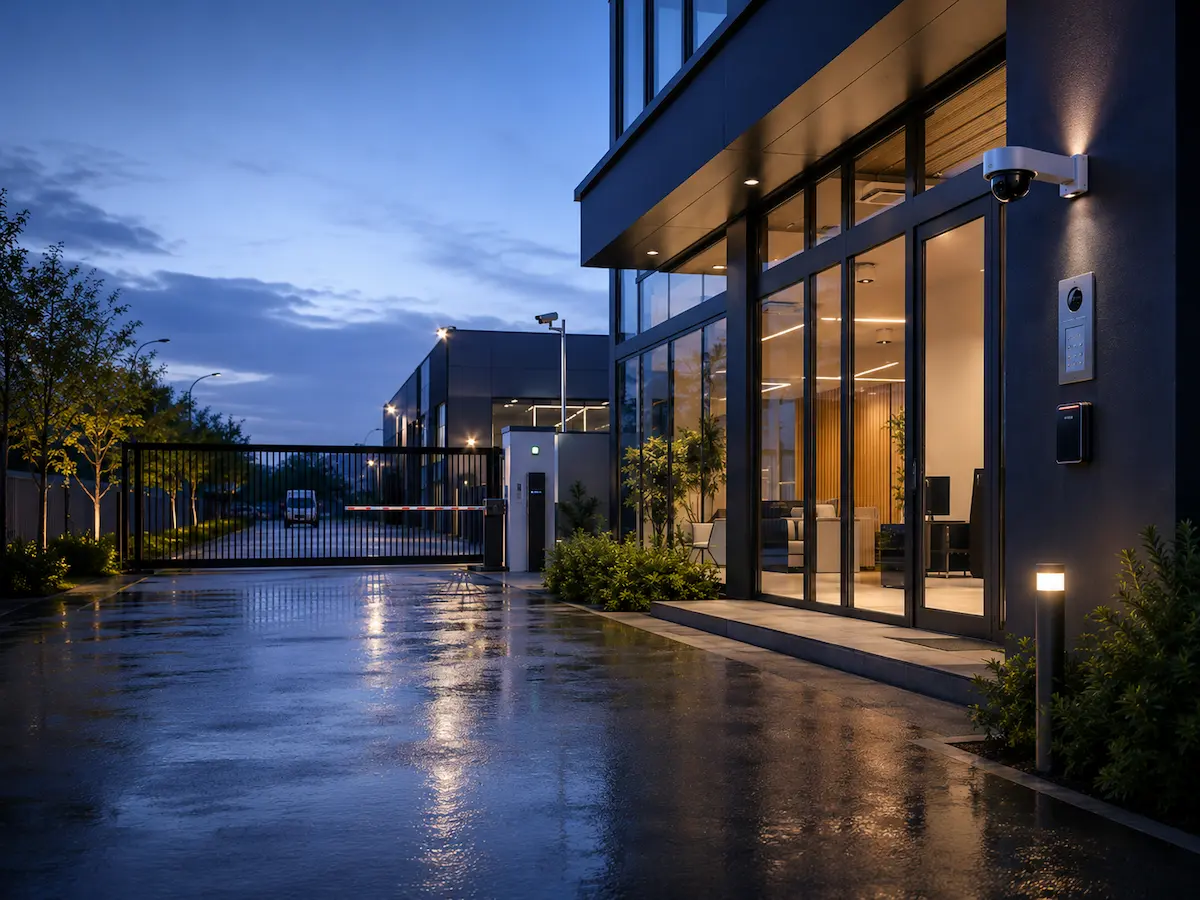 Modern commercial premises protected by integrated security systems
