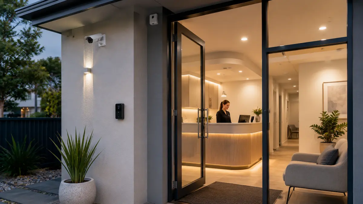 Small office security with access control CCTV alarm and visitor entry management