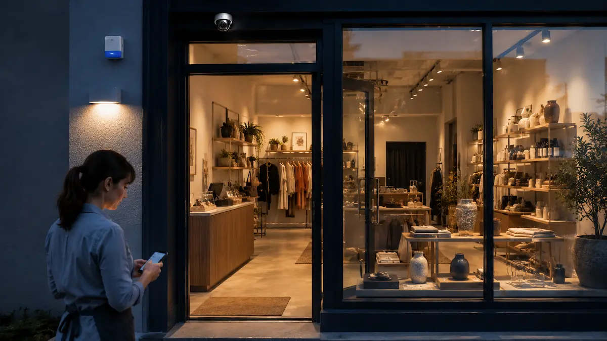 Small retail shop security with CCTV alarm and after-hours protection