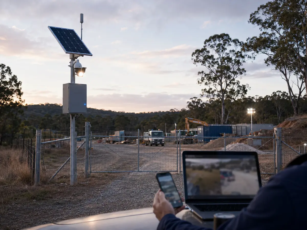 No-power site monitoring active deterrence video verification alerts and response workflow