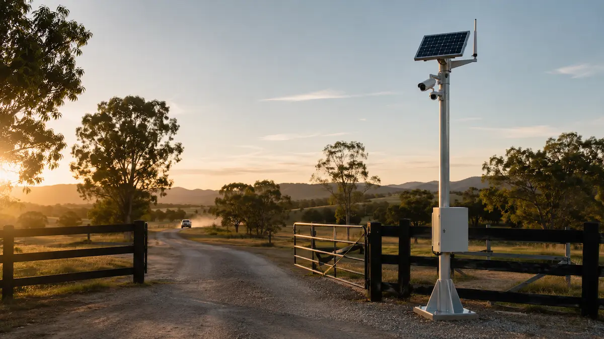 No-power security for remote gates rural driveways and access roads with solar CCTV