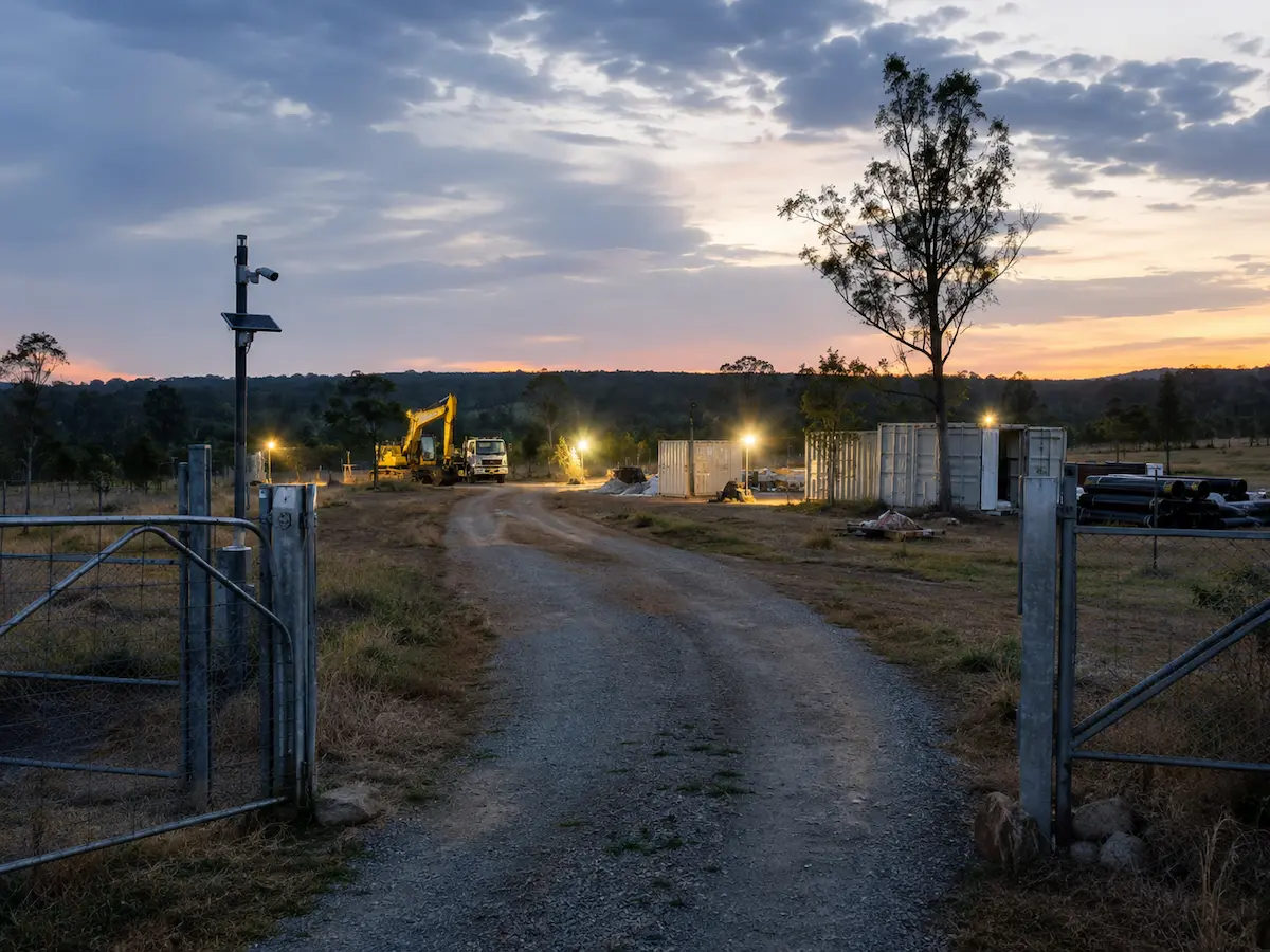 Remote no-power site security challenges with exposed gates yards equipment and no fixed infrastructure