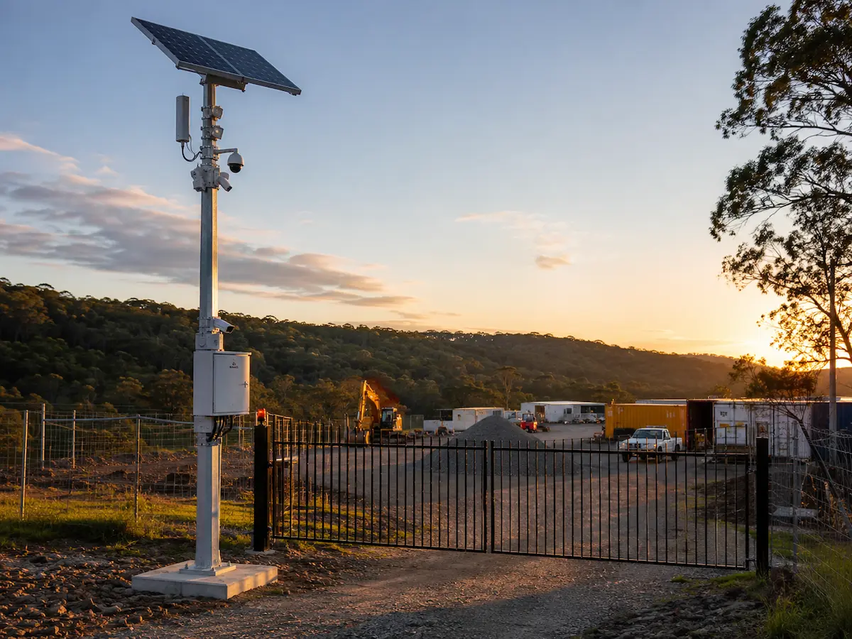 No-power site security deployment with solar CCTV wireless and cellular connectivity