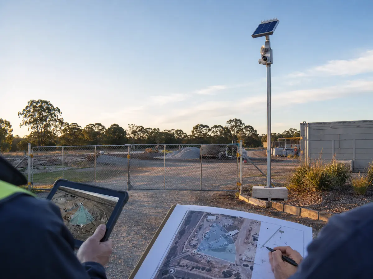 No-power site security planning with solar CCTV wireless connectivity active deterrence and monitoring-ready protection