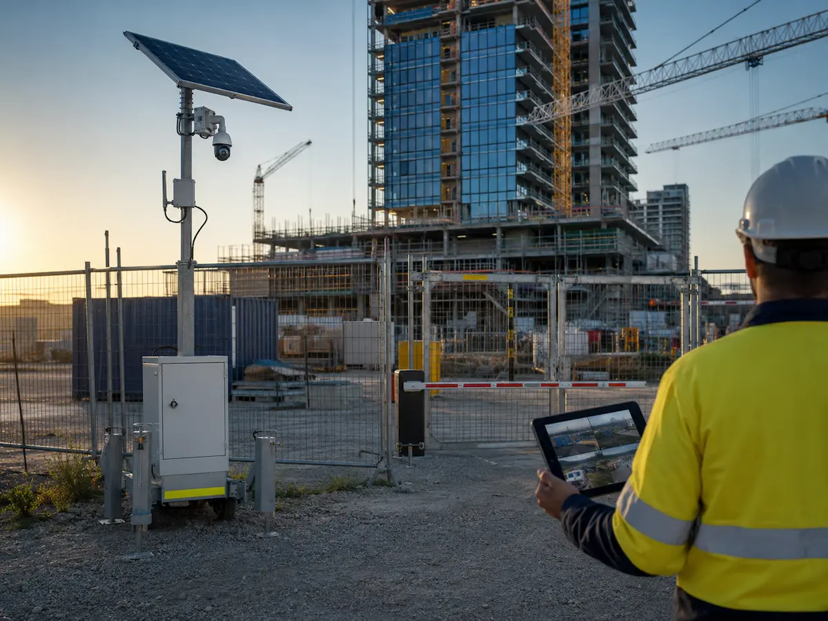 Temporary remote and development-stage security solutions with construction CCTV solar surveillance high-rise security and no-power site protection