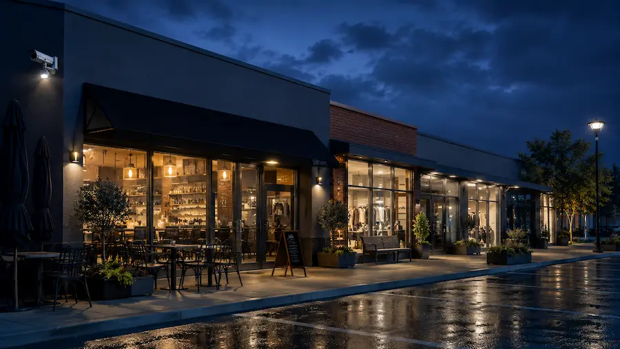 Cafe, restaurant or shop protected after hours with video verification monitoring
